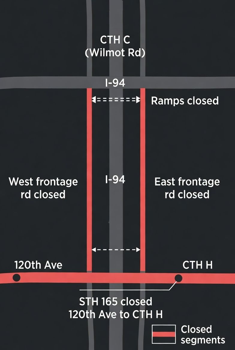 PlPrairieWI's tweet photo. This Sunday, the Wisconsin Women's Triathlon will take place from 6:00 a.m. - 11:00 a.m

During this time, the following roads will be closed to traffic:
• I-94 off/on ramps at CTH C
• East and West I-94 frontage roads from CTH C to STH 165
• STH 165 from 120th Avenue to CTH H https://t.co/NAdSvdkSOZ