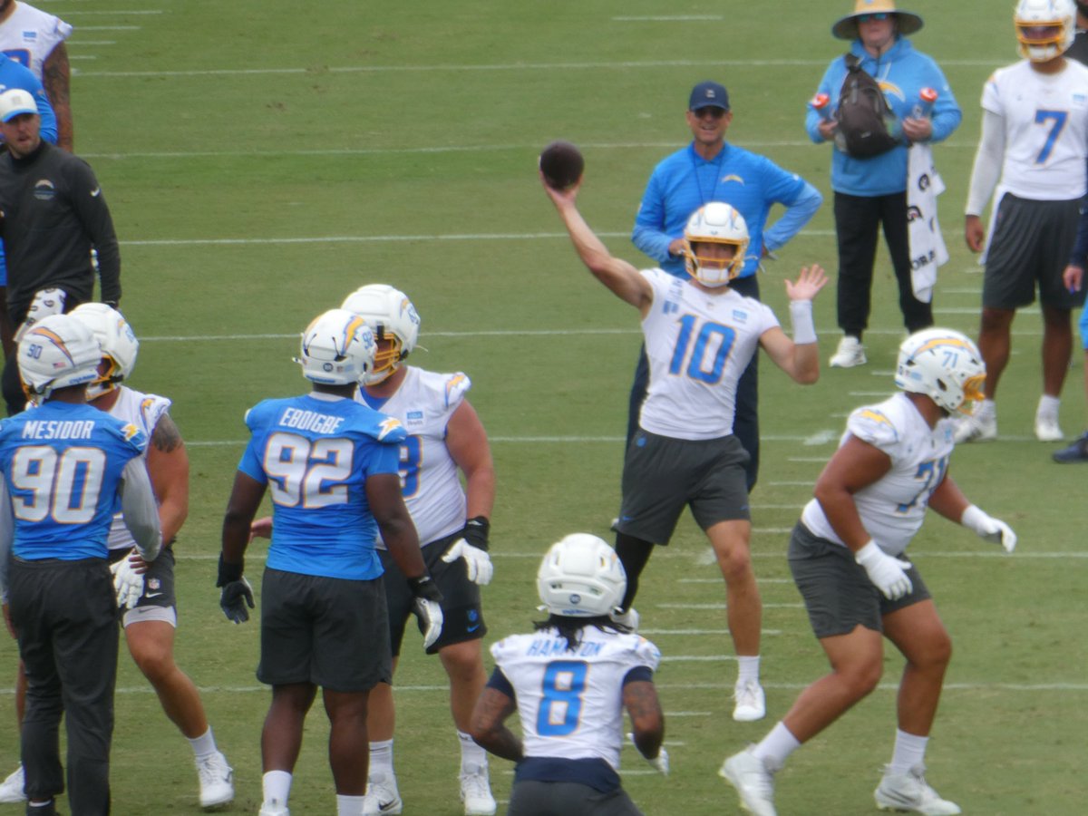 SportsFanInAz's tweet photo. #Chargers slow walk through day and fans turned out in San Diego #BoltUp https://t.co/UIQgZIv2IR