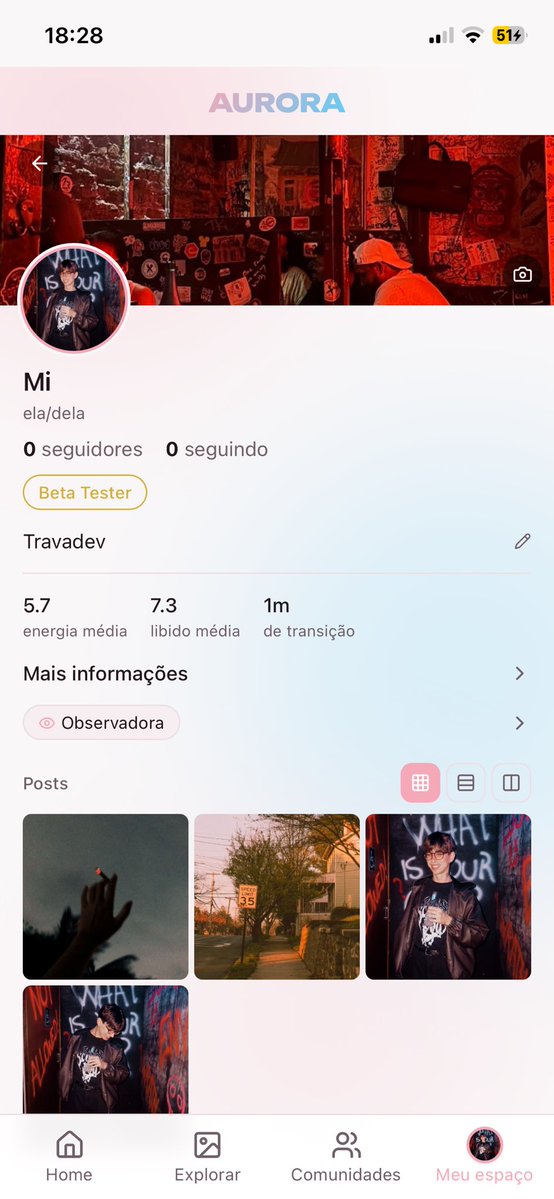 travadev's tweet photo. Então, sobre o app…
Se chama Aurora, é um app/comunidade/tracer de rotinas focado em transição hormonal, tudo é personalizado desde as cores, pronomes e oque você quer ver, como por exemplo treinos, medidas, exames, histórico, humor, mini rede social para postar as coisas… https://t.co/Xv3yAJlRfn