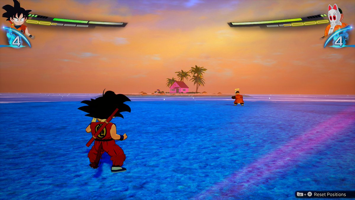 by_shinai's tweet photo. One subtle but thoughtful addition in Sparking! ZERO is the rock formation off the coast of the Kame House stage. Rather than being just background scenery, it serves as an additional combat space, giving players another surface to stand and fight on! https://t.co/IV3pl6NfGl