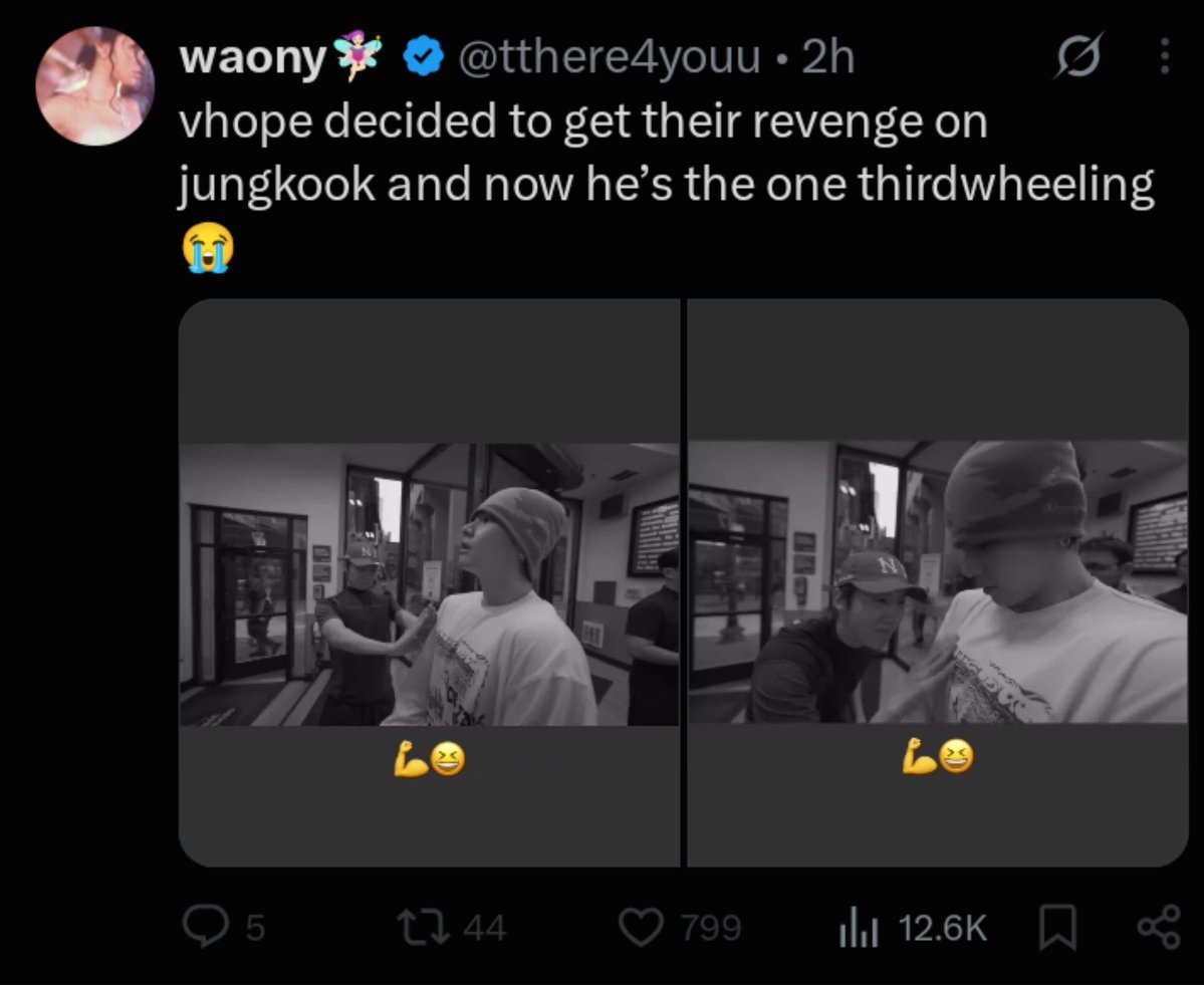 daintytkks's tweet photo. pushing vhope agenda again to cope but when you ask them why is jungkook 3rd wheeling with vhope instead of being with mimi they won't answer and would start praying for ays 3 😭😭 https://t.co/i5wt3jAT0f