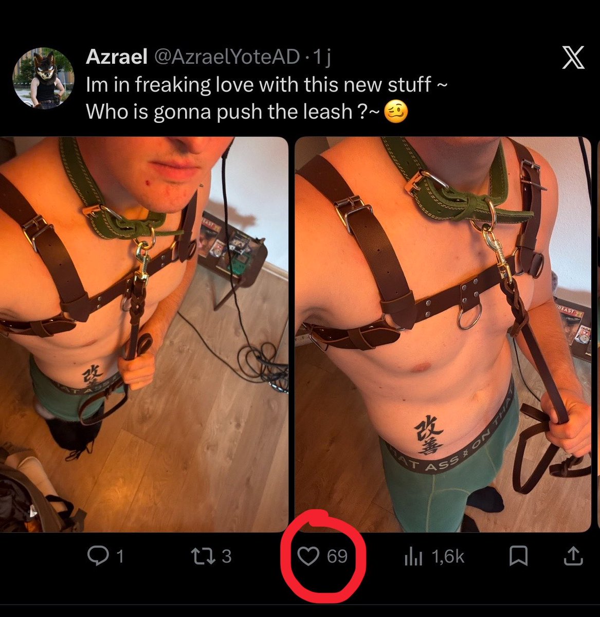 AzraelYoteAD's tweet photo. Yo.. is this a sign ? Who’s up for a 69? ~ https://t.co/3ACKtOexi4