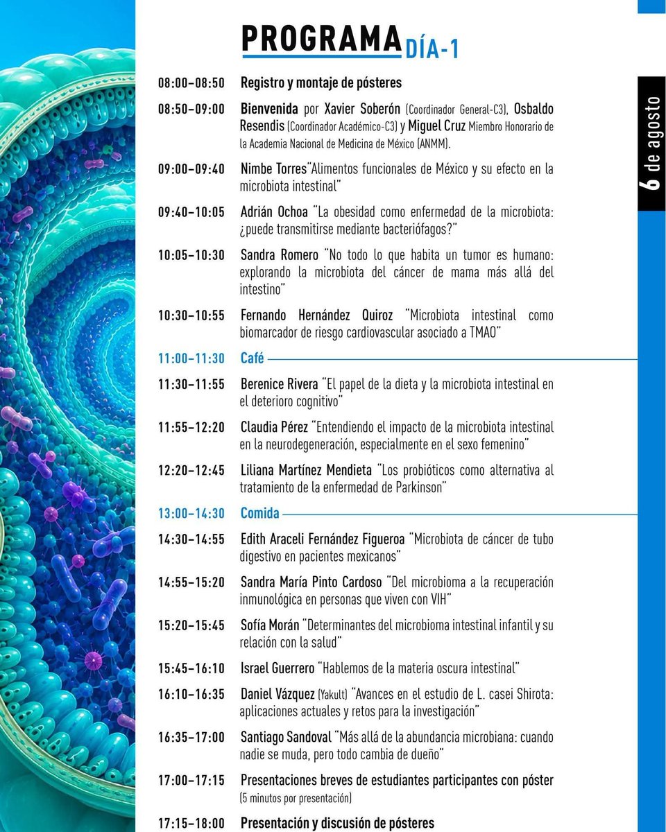 RINDe_UNAM's tweet photo. El Dr. Isaac González Santo yo, miembro de la RINDe nos invita a aprender más de microbiota. 

Sigue Microbiota Connecta 2026: Ciencia, redes y colaboración EN VIVO a través de nuestros canales de
🔴https://t.co/2vgibGVF5f
🔵https://t.co/u152CAskv2

#MicrobiotaConnecta2026 https://t.co/nZNnM2X5Or