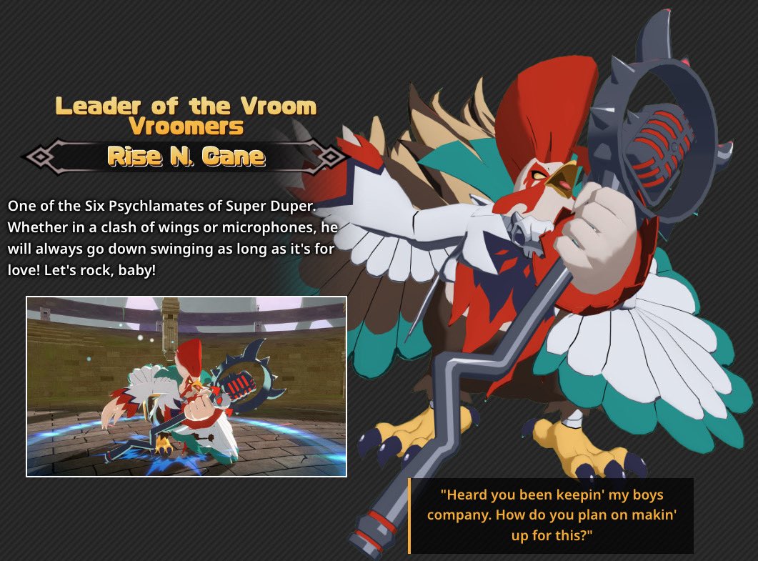 ThatJasPatrick's tweet photo. Had a lot of fun being the voice of Rise N. Cane in Disgaea Mayhem and a few other NPC’s and enemies as well!  
Just got my copy and looking forward to playing soon! 
Cane is pretty much a wild man—uhhh, rooster—and we had a lot of laughs recording him!  😁

#voiceactor https://t.co/gQdWJphJWu