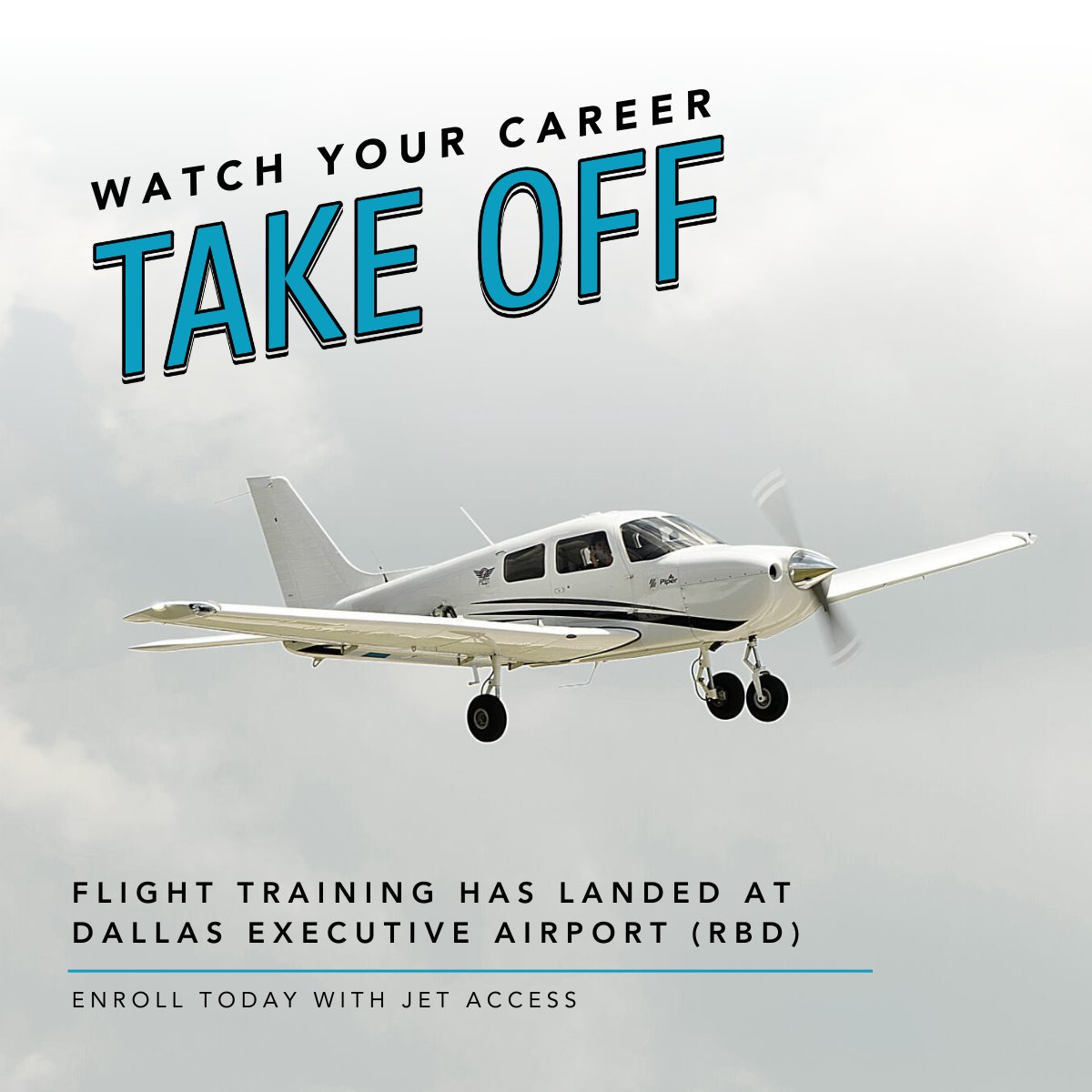 JetAccessFT's tweet photo. Your aviation career starts here. 

Jet Access Flight Training is opening at Dallas Executive Airport (RBD), offering career-track and flexible training in advanced aircraft. Earn your pilot certifications and ratings. 

Learn more: https://t.co/V5LJeniHcn https://t.co/xvMaDtE0Sr