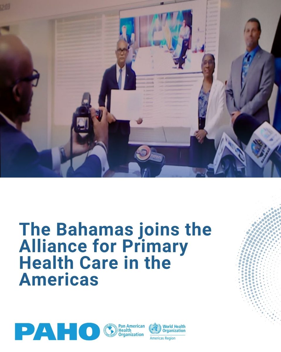 pahowho's tweet photo. 🤝 Strengthening primary health care means stronger health systems.

We welcome The Bahamas to the Alliance for Primary Health Care in the Americas, a joint initiative of PAHO, @the_IDB and @WorldBank.

🔗 https://t.co/AKDYcGYo6F

#PrimaryHealthCare #HealthForAll #UniversalHealth https://t.co/NtFqv4osU8