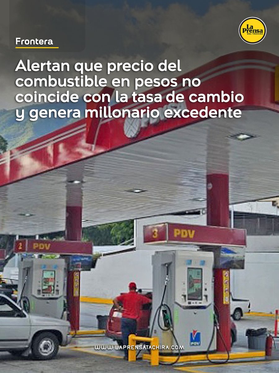 LaPrensaTachira's tweet photo. El analista de frontera William Gómez advirtió que el precio del combustible en estaciones de servicio del Táchira —tanto internacionales como ACEF— no corresponde a la tasa de cambio vigente y estaría generando un sobrecosto millonario para los usuarios en la zona fronteriza. https://t.co/V8Uh4iMKhK