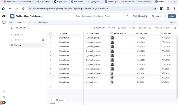 DivNex_Ese's tweet photo. Built a gym subscription workflow 🛠️

- Clean interface to pick a plan
- Auto reminders when your plan expires
- Success email with nice UI

So I never miss a workout... or my renewal 💪 https://t.co/KfTLwQ9AMG