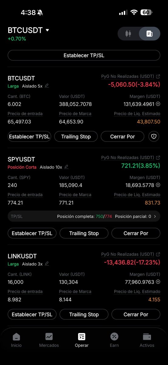 AlexXCripto11's tweet photo. Actualización de mis longs de ciclo. BTC y LINK.

$BTC — Long 5x
Entry: $65,497 → Actual: $64,653
PnL: -$5,060 (-3.84%)
Liq: $43,807

$LINK — Long 3x
Entry: $8.982 → Actual: $8.144
PnL: -$13,436 (-17.23%)
Liq: $4.155

Total flotante: -$18,497

No son trades de scalping. No los abro para cerrar en días.
Son posiciones de ciclo. Las llevo hasta máximos o hasta que el plan se rompa.

Las liquidaciones siguen a -32% (BTC) y -49% (LINK) de distancia.
Margen de sobra. Plan intacto.

LINK entró en un ciclo anterior a $9. Hoy vale $8.14.
La gente que compró LINK en 2021 a $50 todavía está esperando volver a verlo.
Yo compré más abajo. El tiempo está de mi lado, no en mi contra.

El bear market no rompe el plan. Solo prueba si de verdad crees en él.

Recibos. Siempre. Hasta el final del ciclo.