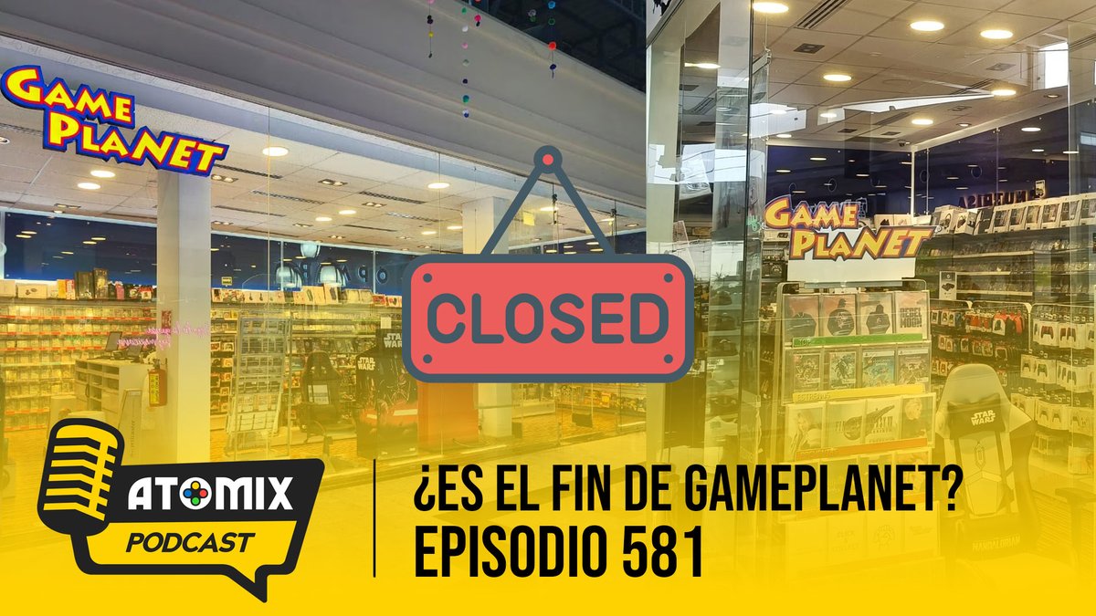 atomix's tweet photo. GamePlanet anuncia el cierre de dos de sus más icónicas sucursales.

¿Será el fin de la cadena de tiendas? Ésta y muchas más noticias en Atomix Podcast🎙. Además, primeras impresiones de Gears of War: E-Day y conclusiones de Beast of Reincarnation.

➡️ https://t.co/VWyKT39Yte https://t.co/xWjwaMOiQ2