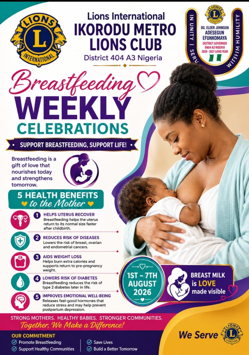IkoroduC's tweet photo. Breastfeeding is more than nourishment—it is protection, comfort, &amp; a lifelong investment in a child's health &amp; development.

Today, let's continue to support every mother by creating an environment where breastfeeding is encouraged, respected, and celebrated. https://t.co/qRxf4uvVWa
