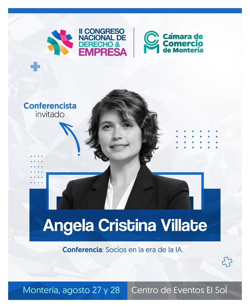 JoseRLarrarteG's tweet photo. 🔴#ELDATO🔴

La Cámara de Comercio de Montería (@ccmonteria) encabezada por su director ejecutivo Álvaro Segrith Sepúlveda (@AlvaroSegrith) te invitan a participar en el II Congreso Nacional de derecho y empresa este 27 y 28 de Agosto.

INSCRÍBETE AQUÍ: https://t.co/0wwjudCQX1 https://t.co/JrojB55Q5o