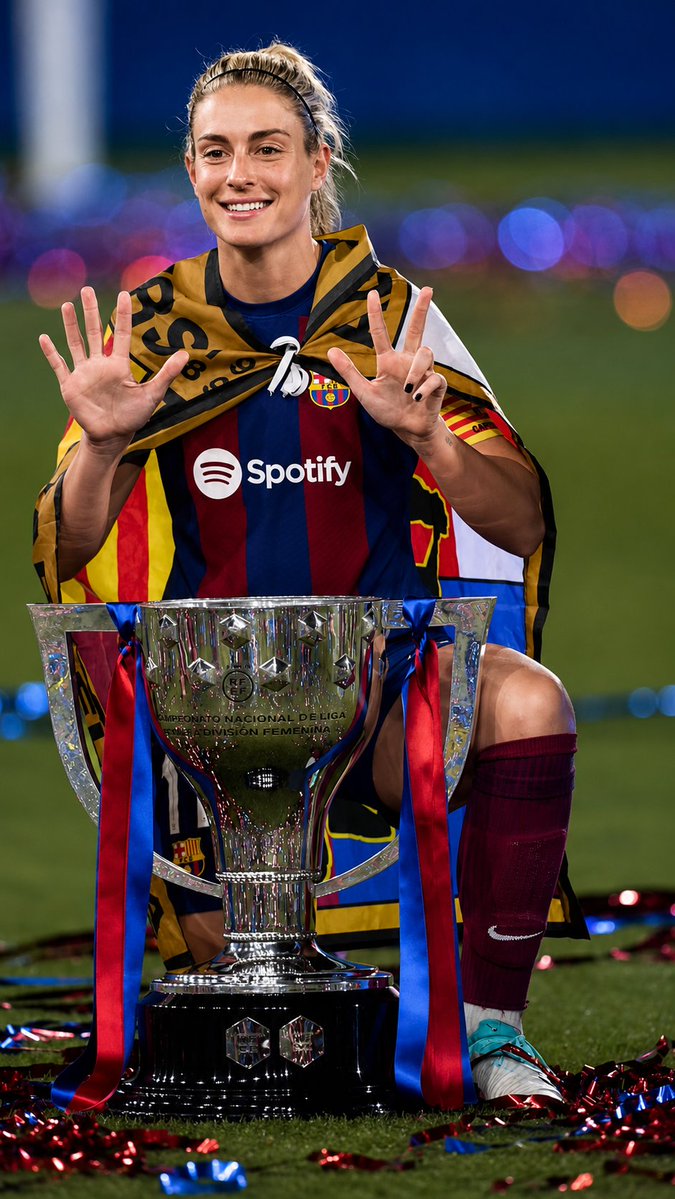 BeAlwaysbehappy's tweet photo. Spanish 🇪🇸 Footballer Alexia Putellas has equalled Lionel Messi league Title count with 10 Titles https://t.co/G46JOe2nAB