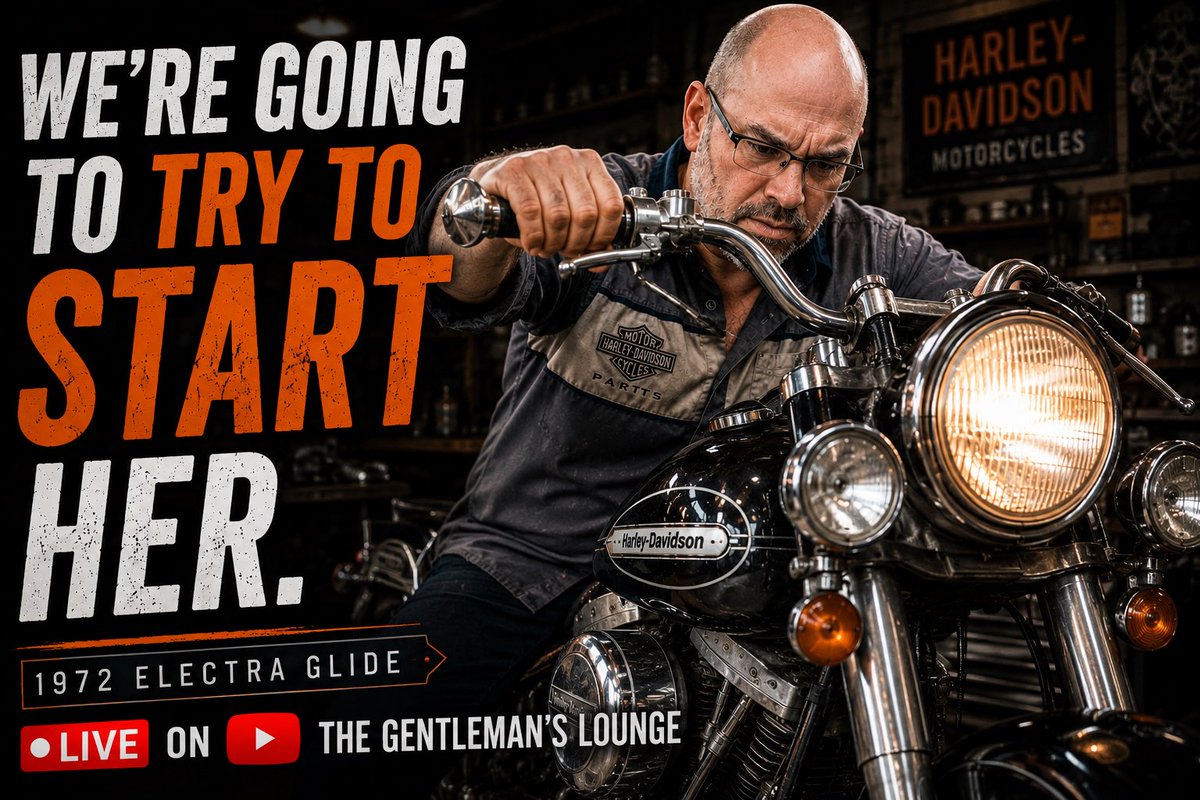 CapableGent's tweet photo. HUGE STREAM THURSDAY!!
I’m going to attempt to start the bike!
Watch this play out live at The Gentleman’s Lounge @YouTube channel!
Thursday night at 8PM!
Be sure to sub…
https://t.co/2xBUvrVOI8
#harleydavidson #restoration #1972harley #FLH #shovelhead @harleydavidson https://t.co/jq1jiHkcSP