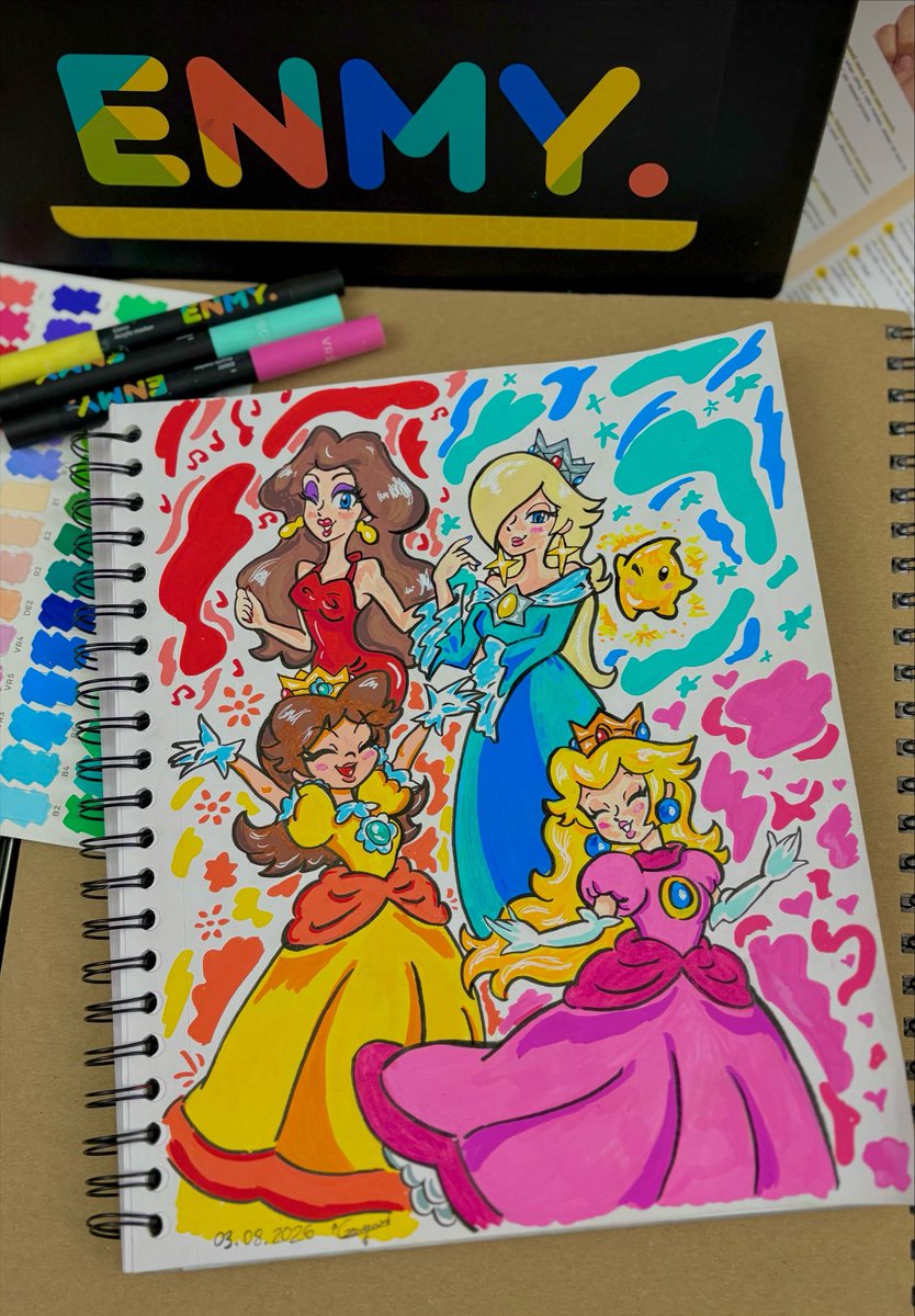 GeovannyGu98013's tweet photo. Hice este dibujo de las chicas de Super
Mario celebrando todas juntas ⭐️
Espero y les guste! 🫶🏼💗
Si quieren ver más de mis dibujos los invito a seguirme en mi cuenta de
Instagram: geo_guzman31
Agradecería bastante su apoyo 😊🫧
#SuperMario #Nintendo #Princess
#Peach #Enmy https://t.co/IQCAHkUzs0