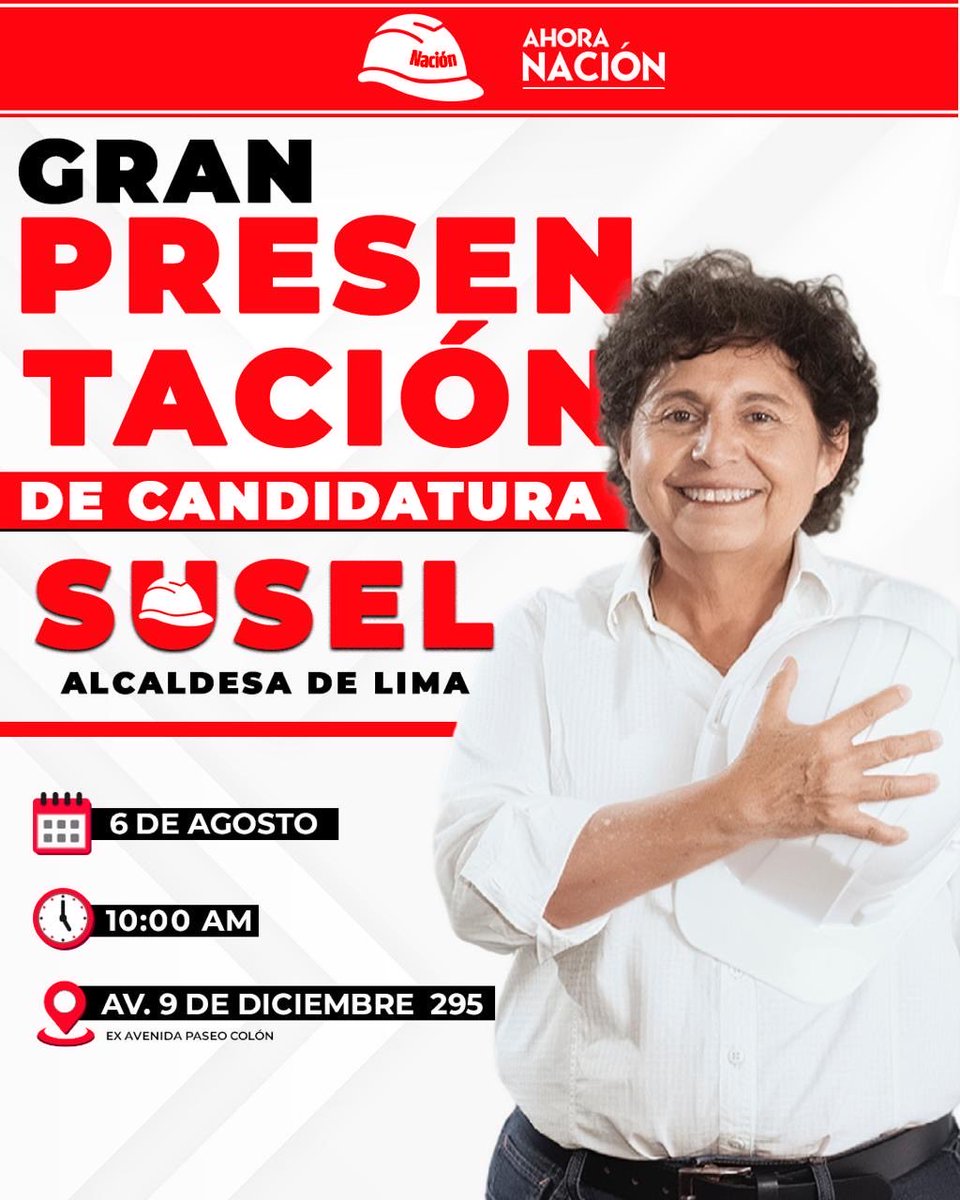 suselparedes's tweet photo. Podemos hacer de Lima una ciudad segura, con orden y calidad de vida. 
Por eso postulo a la alcaldía de Lima, con alegría y firmeza, liberaré a nuestra ciudad de las mafias! 
Les invito a acompañarme mañana en nuestra presentación de campaña!
#SuselAlcaldesa 
#Lima https://t.co/CKi2S6Ul3p