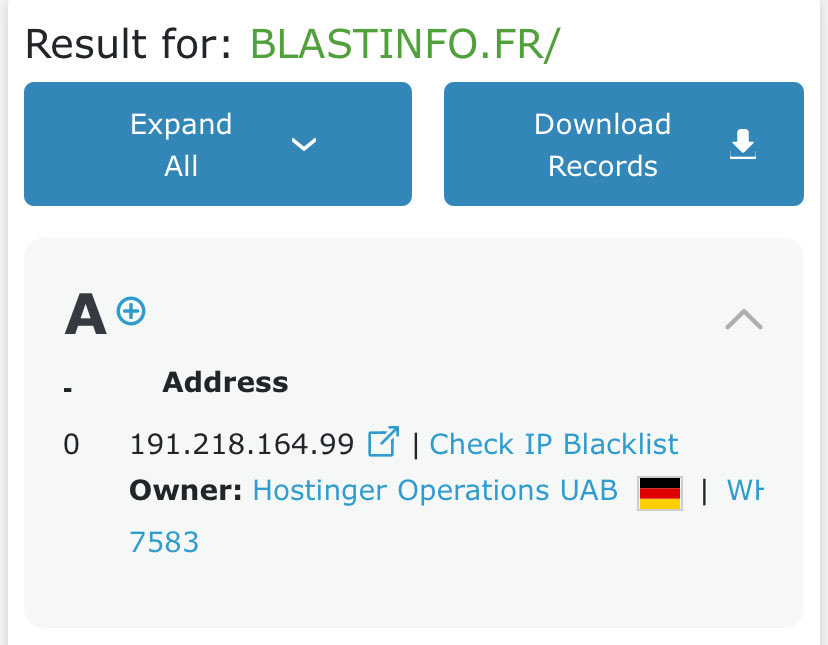 extraball's tweet photo. @verity_france @_h16 C’est ce site là, une grosse daube de false flag occidental dont l’IP pointe en Allemagne, puis Blast n’a même pas son nom de domaine sans le tiret 😬🙄 https://t.co/ss0jBjyJJf