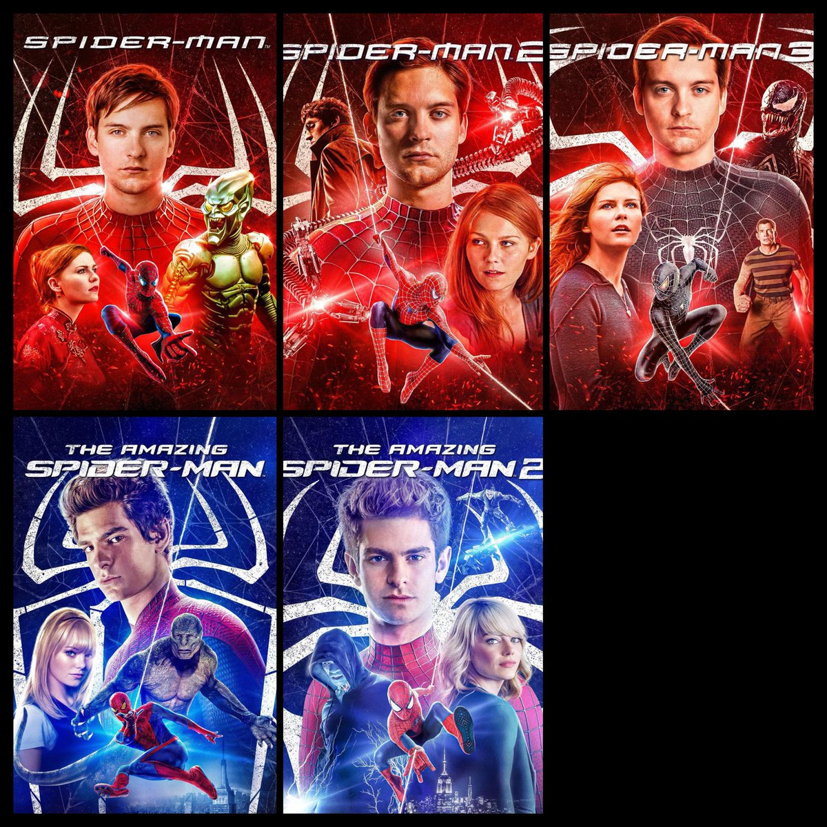 MCUFANLIFE's tweet photo. ✅ソニー・ピクチャーズが配信中の全スパイダーマン映画（全10本）用に新たな統一デザインのポスターを公開‼️
　
✅このポスターは配信サービスなどデジタルプラットフォーム用に作成されました。 https://t.co/YnLusKqYak