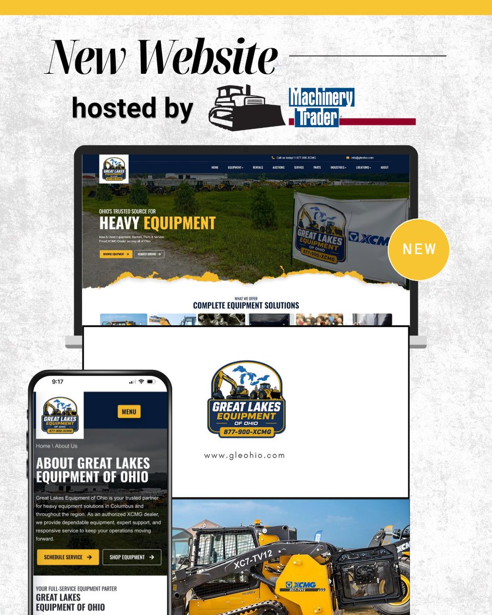 machinerytrader's tweet photo. 🚧 New website hosted by #MachineryTrader!

Great Lakes Equipment of Ohio offers XCMG equipment, expert service, genuine parts, and rentals. 🏗️

🌐 https://t.co/L2dzybbGPq

💻Want your own hosted website? Get started! ➡️ https://t.co/7NyDDV4NHX

#HeavyEquipment #UsedEquipment https://t.co/tFb9aYKzF0