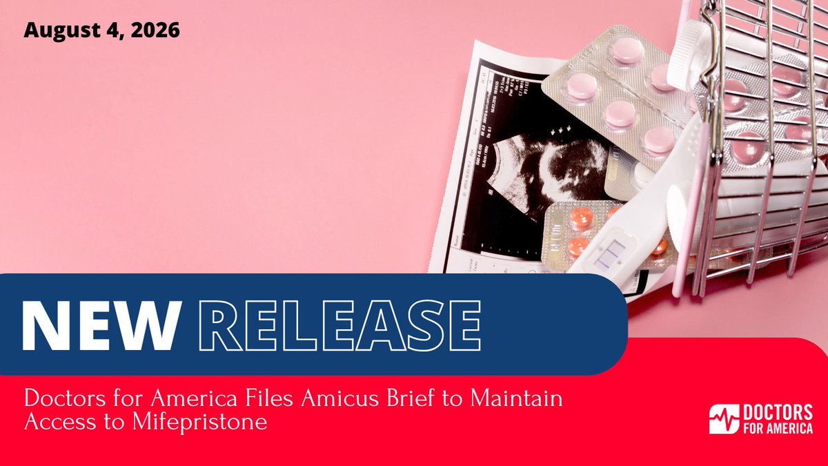 drsforamerica's tweet photo. Doctors for America (DFA) filed an amicus brief in support of maintaining the FDA’s 2023 Risk Evaluation Mitigation Strategy (REMS) for mifepristone.

Full release:
https://t.co/tanO3PfE84 https://t.co/aVYUBNSdEE
