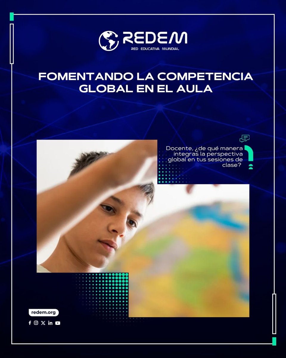 REDEM's tweet photo. La educación en competencia global capacita a los estudiantes para analizar problemas locales y mundiales, comprender múltiples perspectivas y actuar en favor del bienestar colectivo y el desarrollo sostenible.
Conoce más aquí:👇
https://t.co/XrJS9sYePg
#CompetenciaGlobal #REDEM https://t.co/ocQDdmo7cF