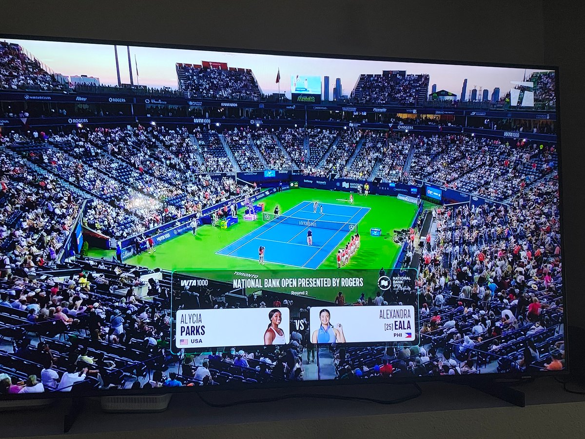 TiffanyTeaches's tweet photo. Watching the stadium fill up for Eala is a gift to witness for all tennis fans. Such a beautiful thing. Filipinos are giving the whole world a master class on what support looks like. #nationalbankopen https://t.co/0OMR1dMuoK