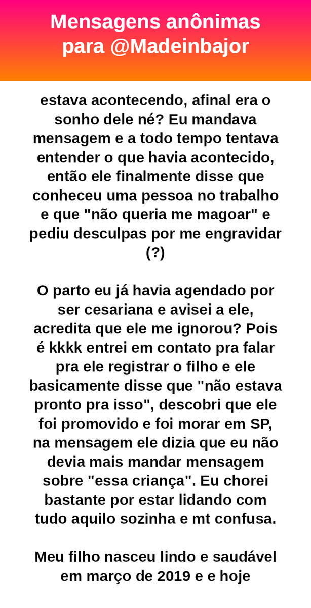 madeinbajor's tweet photo. #bajo44112
🚨🚨🚨
Se esse infeliz resolver entrar na justiça ( duvido ) ainda pode te trazer problema.
Guarde provas das mensagens e da relação, porque podem ajudar em registro, paternidade e pensão https://t.co/9TIPXbSCA3