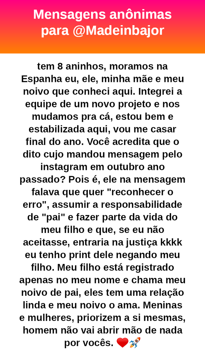 madeinbajor's tweet photo. #bajo44112
🚨🚨🚨
Se esse infeliz resolver entrar na justiça ( duvido ) ainda pode te trazer problema.
Guarde provas das mensagens e da relação, porque podem ajudar em registro, paternidade e pensão https://t.co/9TIPXbSCA3