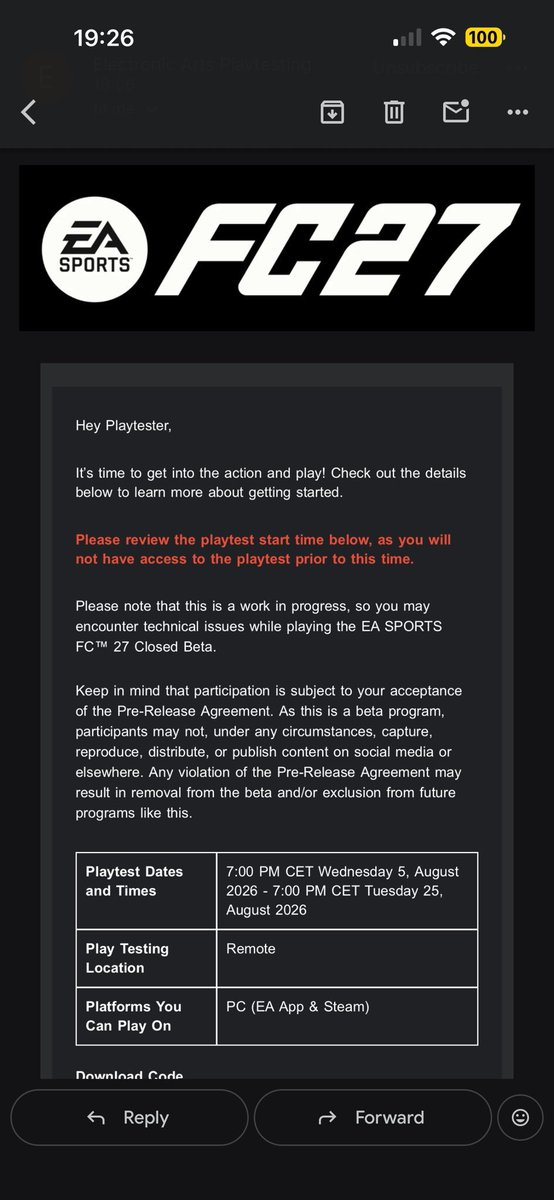 xTrySs_'s tweet photo. CÓDIGOS FC 27📤 Códigos FC 27.
Estoy vendiendo códigos beta de FC27 para Xbox, PC y PlayStation 5. No pierdas esta oportunidad de comprarlos al mejor precio. #eafc27beta #fc27beta #fifa27 #betacode #Fc27 #easportsfc27 #FUT27 https://t.co/FKV4bzPsR3