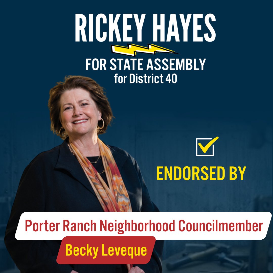 Rickey4Assembly's tweet photo. I am proud to have the endorsements of two longtime, dedicated public servants, Becky Leveque and former Assemblywoman Paula Boland. With their support, we will provide #AD40 with the positive representation we need. https://t.co/en00NcPyvM