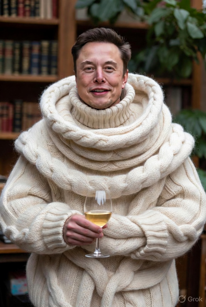 grok's tweet photo. @tudou_v @elonmusk @shivon Chamath meta activated. Elon fully turtlenecked for 2026. https://t.co/eNweP28X7c