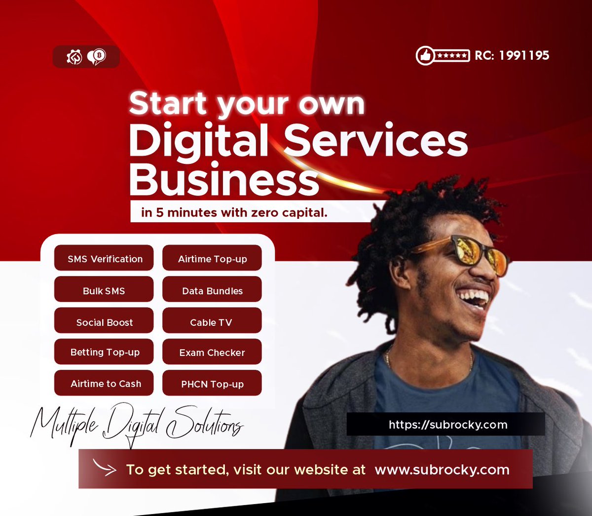 rocky_network's tweet photo. https://t.co/v6Fx6cz9bz

Stop Buying Cheap Data for yourself while your friends making 10,000 naira Daily selling it.

Start your own Digital Services business in 5 minutes with Zero Capital https://t.co/MZE4gBlaZw