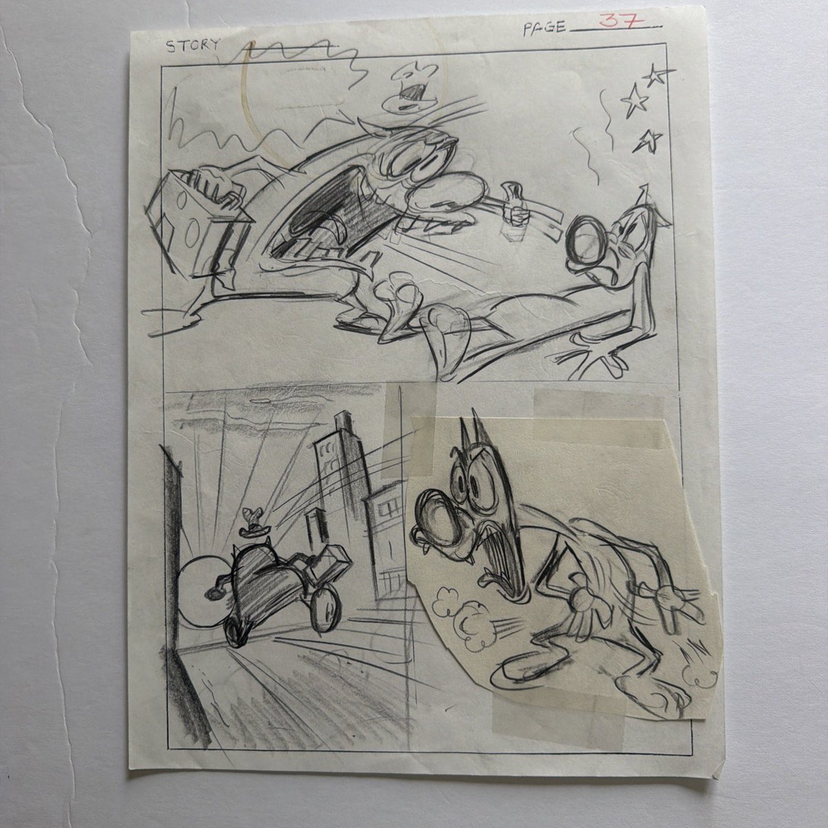 FrankForteArt's tweet photo. @SpumcoArt some Weekend Pussy Hunt drawings by Jim Smith #spumco #animationart #Storyboards @ChrisGomezania @SKINNER @UlrichArtist @PopSeq https://t.co/67EmOh5VcG