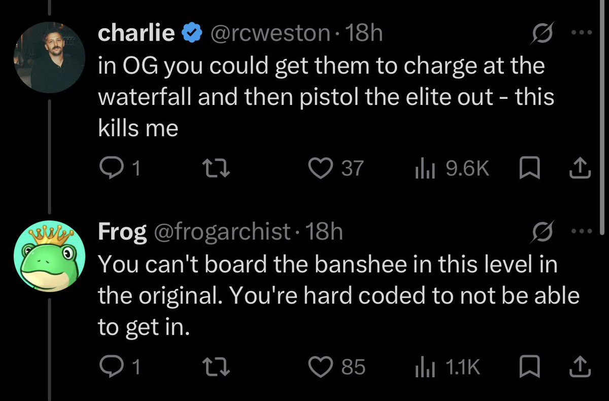 AllTrueIsIt's tweet photo. @frogarchist @NostalgiaGamin6 @rcweston @vengeful_vadam No I clearly understood. I grew playing that game. 

My issue was the reply you originally responded to doesn’t have anything to do with boarding the banshee. And it wrongly suggests you can board vehicles to begin with in the OG version https://t.co/RfprbMaXk7