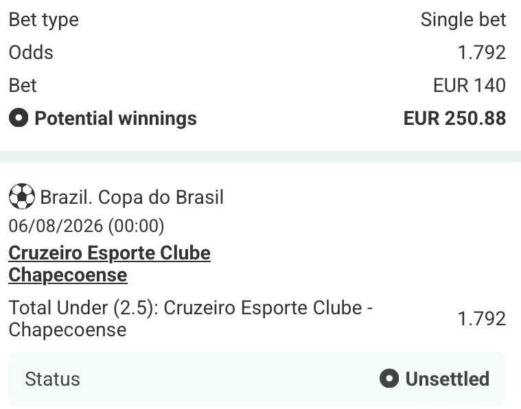 dydbetting's tweet photo. ⚽️ LIVE-BET - FOOTBALL
🇧🇷 Cruzeiro vs Chapecoense
👉 Under 2.5 goals @ 1.79
#Brazil #LiveBet #Football #Gambling𝕏 

More free plays: https://t.co/AXjcKdUw0j

📝 Let’s get that 6th win in a row! 🔥🔥 Brazilian Cup and this is 2nd leg games first one ended 0:0 so this is going to be a defensive minded game from Juventude. Cruzeiro scoring first would be the best for our play. Underowski time! Good luck

1️⃣ Invite your friends to our free group: https://t.co/dLTMRN6bFI