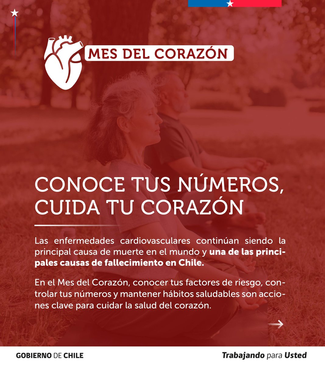 ministeriosalud's tweet photo. ❤️ CONOCE TUS NÚMEROS, CUIDA TU CORAZÓN

Las enfermedades cardiovasculares continúan siendo la principal causa de muerte en el mundo y una de las principales causas de fallecimiento en Chile.

Muchas de ellas se desarrollan durante años sin presentar síntomas.

¡Revisa más detalles acá!