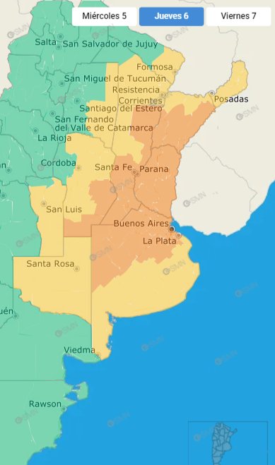 Cori_MetRA's tweet photo. #JUEVES⚠️⛈️ | Alerta nivel NARANJA🟠 por #tormentas fuertes y severas aisladas, con ráfagas +90 km/h, granizo de diversos tamaños y acumulados 50-80 mm. 

👉🏼Rige para Bs As (incluye AMBA), sectores de Córdoba y región del Litoral. 
+DETALLES en https://t.co/jptqLmkthR. 
Hilo⬇️ https://t.co/dClsWnRKCl