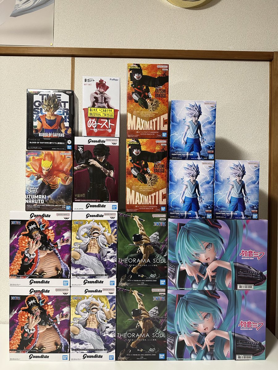 masara_game's tweet photo. 前回から今日までトレトレ倉庫豆津店やら甘木店やら飯塚店やら久留米店やらサンリブ2FやらでGET。GrandistaとT-mostがあれば市販品も一番くじも要りません、今の現状。

#Tmost
#Grandista 
#ONEPIECE 
#UFOキャッチャー 
#クレーンゲーム https://t.co/FgJ5FCR3Qo