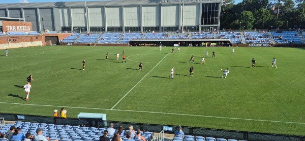 RL_Bynum's tweet photo. 44 days after covering Game 3 of the CWS Finals in Omaha, back at it with the first sports action of the new school year: the No. 8 #UNC women’s soccer team in an exhibition match against South Carolina. https://t.co/cRou9ry8Sy