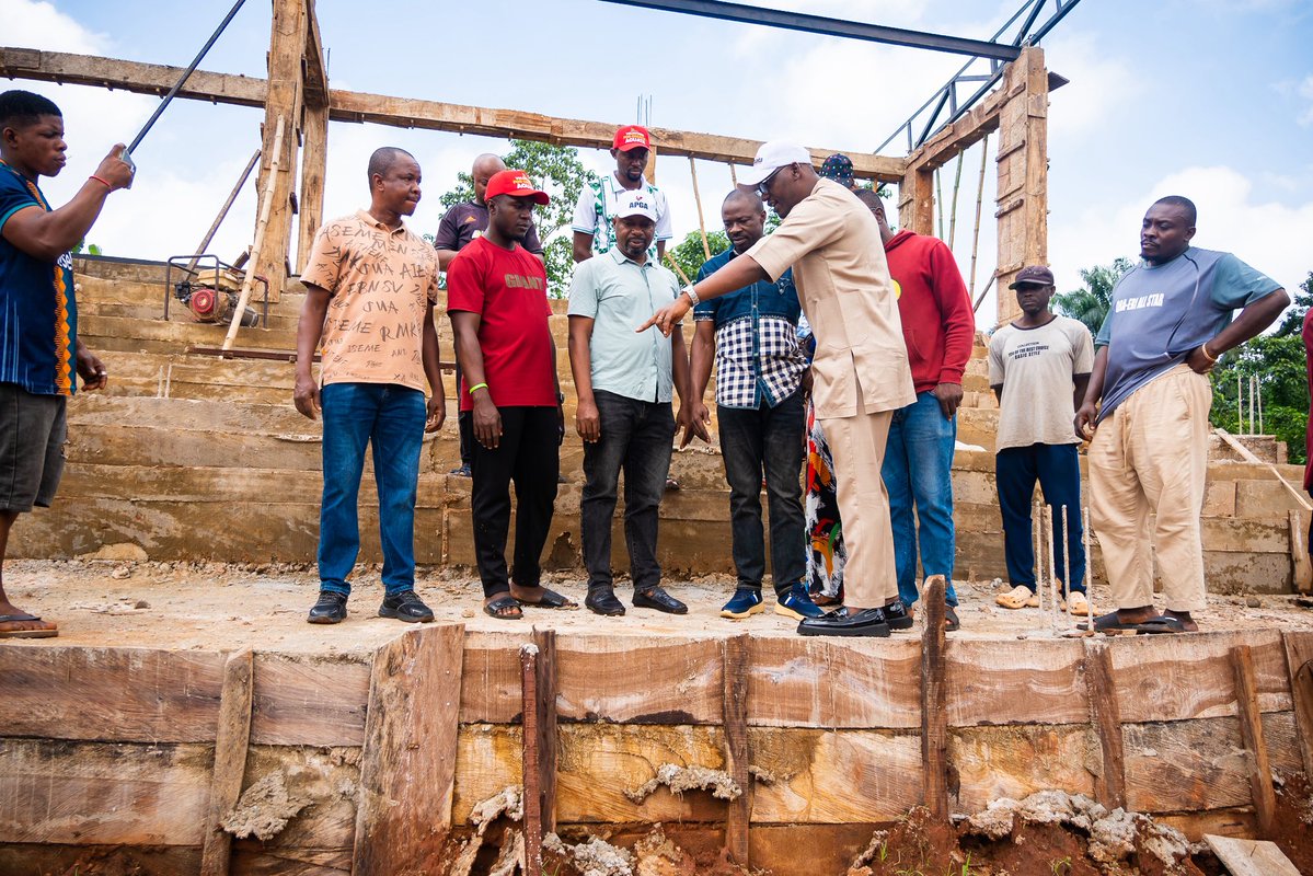 buezeofobuike's tweet photo. Earlier today and alongside my team, I inspected the state of work at our construction project of a community football facility in Ora-Eri, Aguata LGA. 

The facility is one of our intentional efforts to provide a standard playing ground for the budding football players within our communities in Aguata. 

The same vision propelled us to construct the Umuchu Mini Stadium and have hosted memorable football matches in the facility including the Super Falcons, Rangers International FC, etc. We aim is to position this facility as another ground in another part of Aguata LGA, for the harnessing more football talents among our youths. 

We are passionate with the drive to provide enabling platforms needed for the best in our people to thrive. 

For us in Aguata, Impossibility is Nothing.