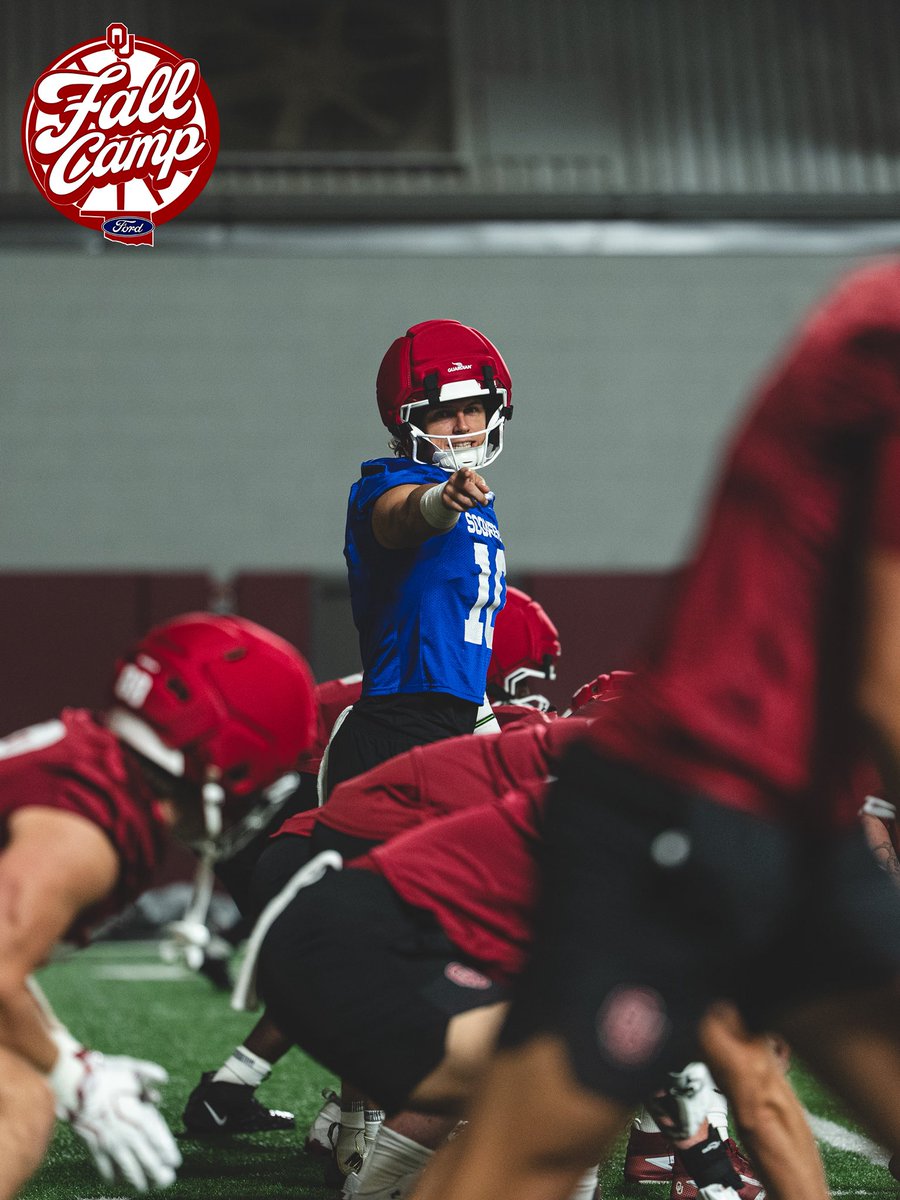 OU_Football's tweet photo. One down 📈 https://t.co/tHgJi9T6W0
