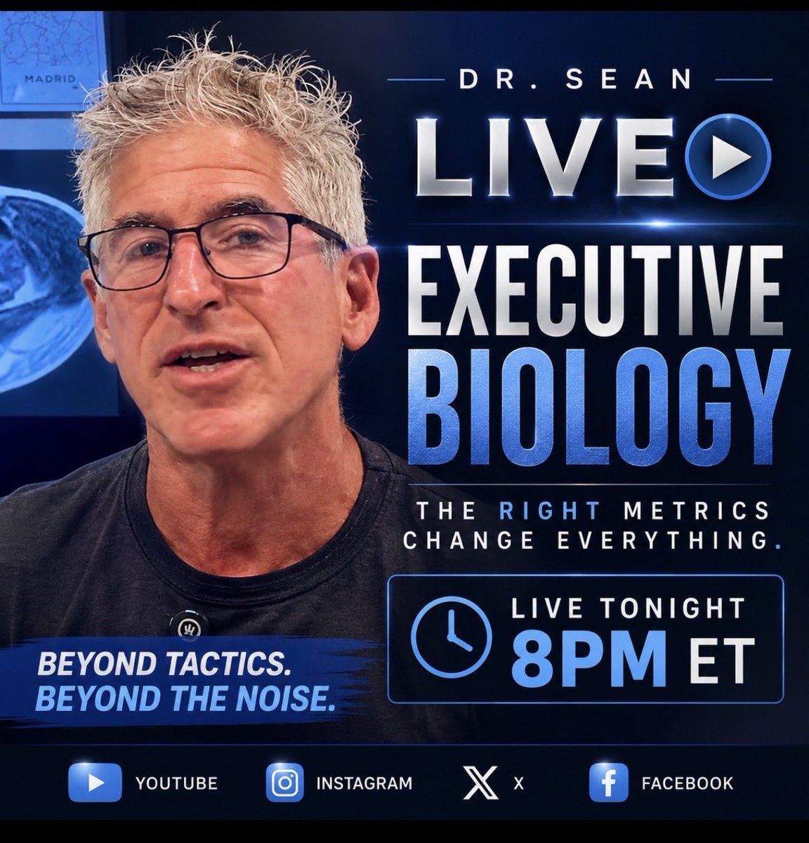 DrSeanOMara's tweet photo. If you are a Leader you track your organization. How are you tracking your biology? The better you track & manipulate what really really matters the more likely you improve as you age and stop falling apart like everyone else. Tune in tonight to start tracking g what matters the most.
