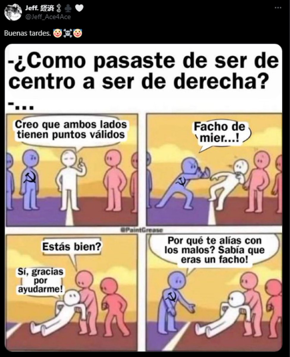 AKN4720's tweet photo. Eras tan centrista que estabas a una sola crítica de ser de derechas. Comprendo. https://t.co/xcEn4LYeSV