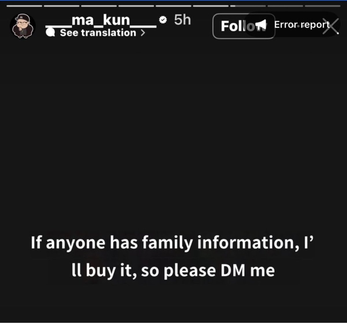 minrluvs's tweet photo. I ask engenes to pls report this to hybe. This is from the stories of a pretty famous insta creator in Japan threatening rk and his family. https://t.co/DKVtyJZs7y