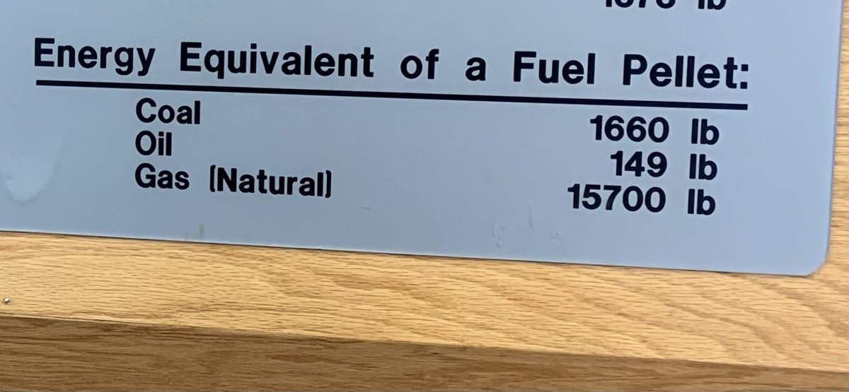 Busy2158's tweet photo. Joe, this is a fuel bundle at Byron nuclear plant 20 miles south of Rockford IL. It’s a display in the lobby.  looking closely at the power comparisons!!
It’s ALWAYS been our best power generation. 
Hollywood hated it (The China Syndrome. )
The MEDIA Hated it!
I spent 20 years “Workin The Nukes all across this Great Country as A Union Millwright for
GE and Siemens/ Westing House. 
It’s our cleanest safest power generation 
I LIVE VE THIS!!!!
Please Share!