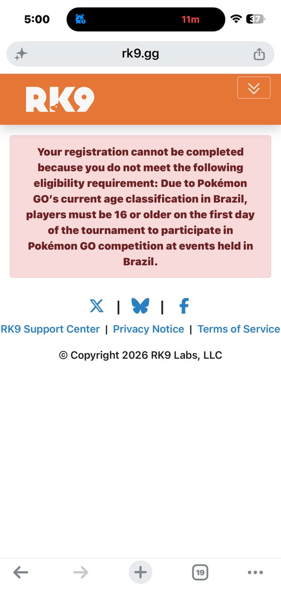 ColombiaEmerald's tweet photo. @rk9labs problems registering tcg junior and seniors … appear this… https://t.co/LypU5mwB6F