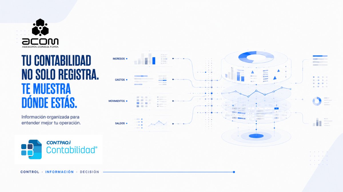 ACOMENLINEA's tweet photo. Tu contabilidad no solo registra. También te ayuda a entender a dónde va tu empresa
Cuando la información está organizada, las decisiones dejan de basarse en suposiciones y comienzan a respaldarse con datos
📩ventas@acom.mx
#CONTPAQi #Contabilidad #GestiónEmpresarial #PyMEs #ACOM https://t.co/VNAPl1H58e