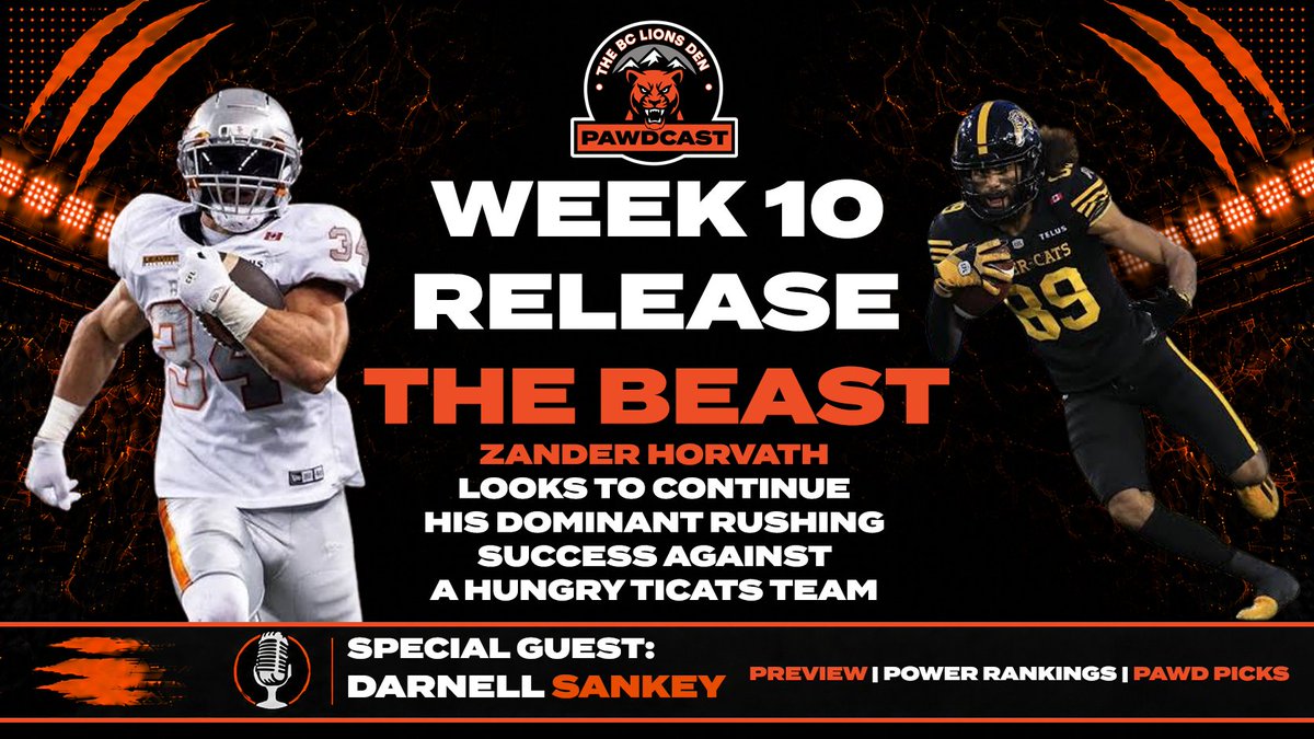 BCLionsDen's tweet photo. Reminder: 7:30pm tonight, join @Mcgarvey02 and myself as we welcome @BCLions linebacker @DarnellSankey into the Den! Ask your questions, LIVE. Plus our game preview for the #BCLions and #Ticats, 3-keys to the game, #Pawdcast Power Rankings and Pawd Pickem! #CFL #FamFest
Subscribe today on https://t.co/kssydf5mzG