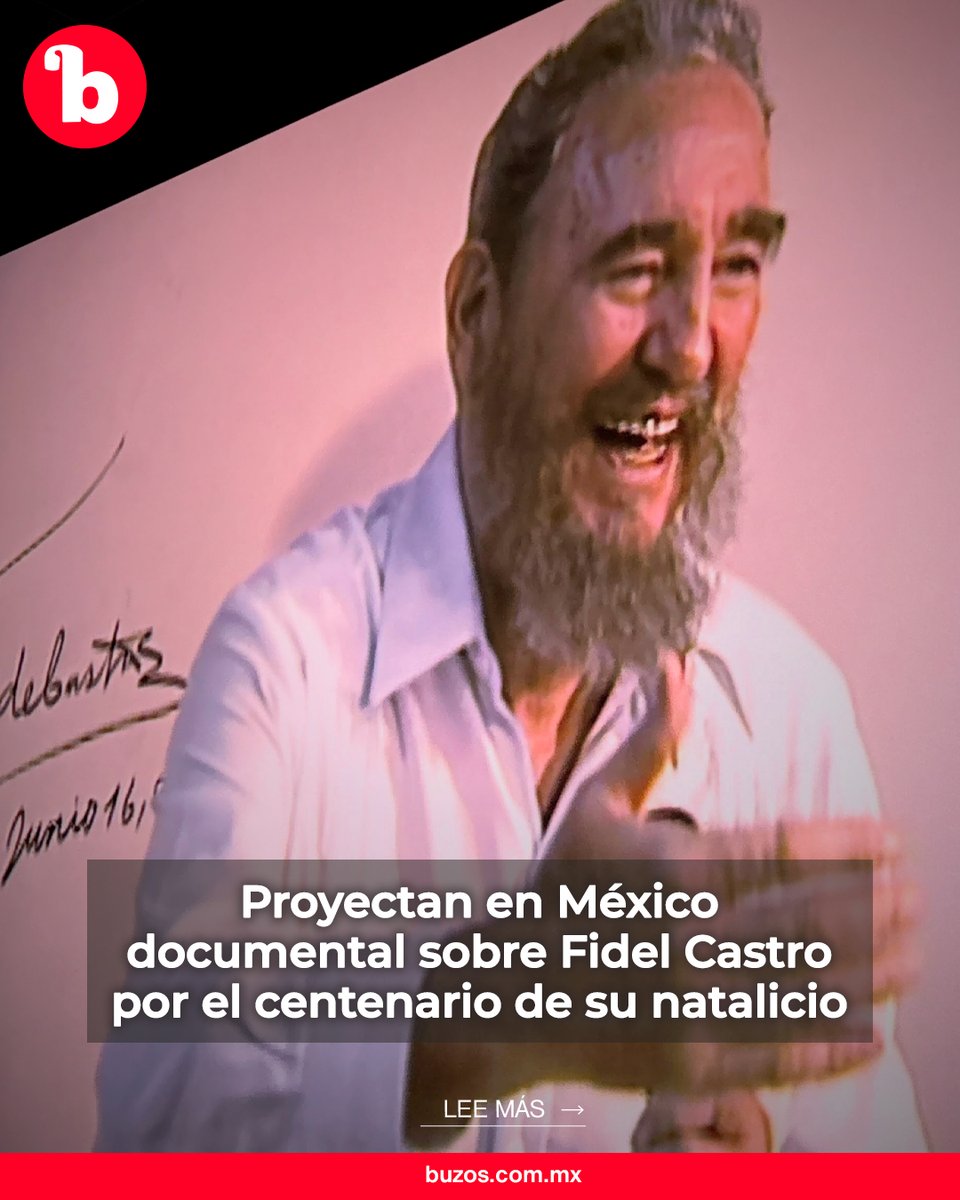 BuzosNoticias's tweet photo. Proyectan en México documental sobre Fidel Castro por el centenario de su natalicio 📽️🇨🇺

“Fidel de cerca” reúne archivos históricos, entrevistas y testimonios de familiares, amigos y colaboradores del líder cubano.

Lee más: https://t.co/eNhpac1tXd https://t.co/8sb8oQYjmM