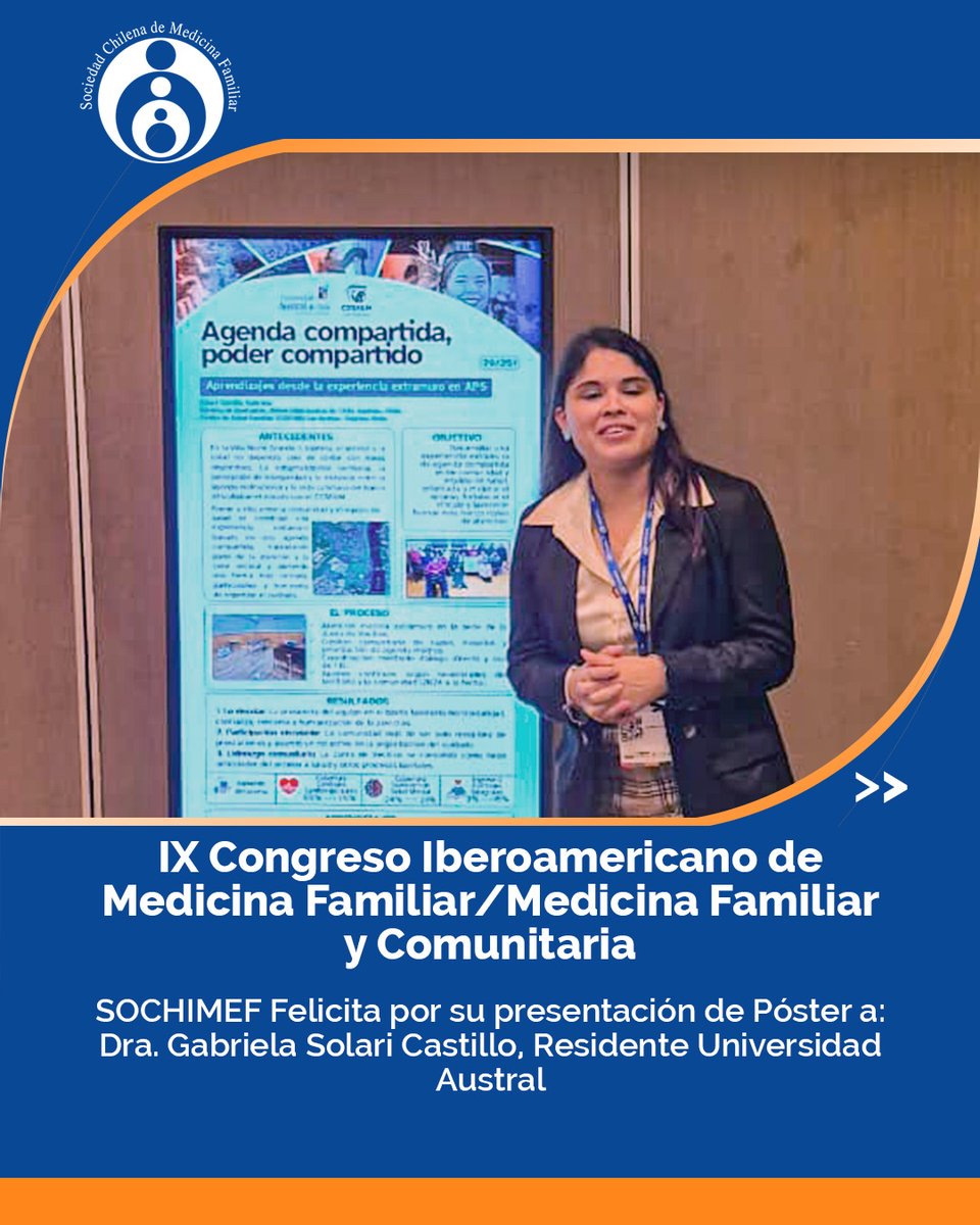 medfamiliar's tweet photo. La Sociedad Chilena de Medicina Familiar, felicita a los representantes de la especialidad, que participaron exponiendo en formato póster, en el IX Congreso Iberoamericano de Medicina Familiar realizado en Asunción, Paraguay.

#SOCHIMEF #MedicinaFamiliar #IXCongresoIberoamericano https://t.co/zkO0DA4agX